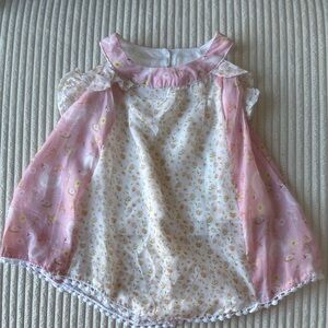 Little Lass Girl’s Pink and White Floral Blouse in Size 3T